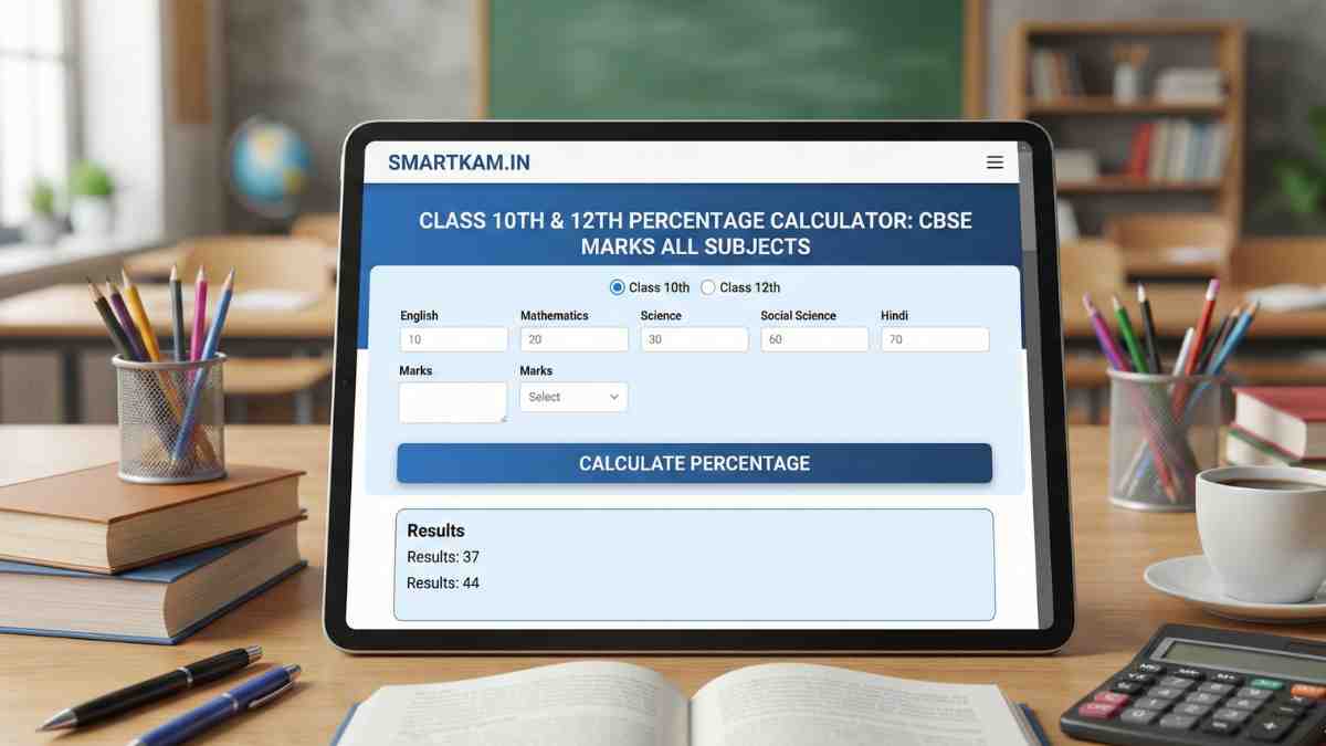 Class 10th & 12th Percentage Calculator CBSE Marks All Subjects
