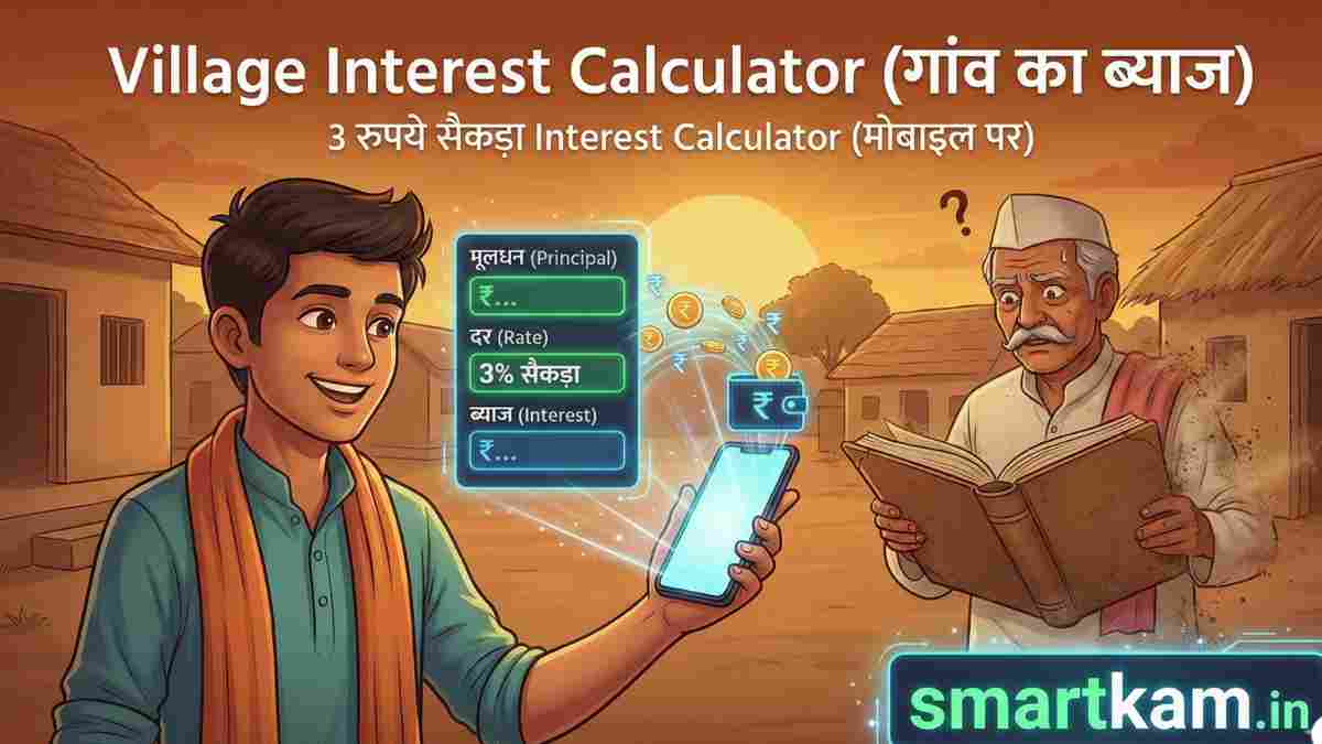 Village Interest Calculator (Gaanv Ka Byaj) - 3 Rupaye Saikda Interest Calculator (Mobile Par)
